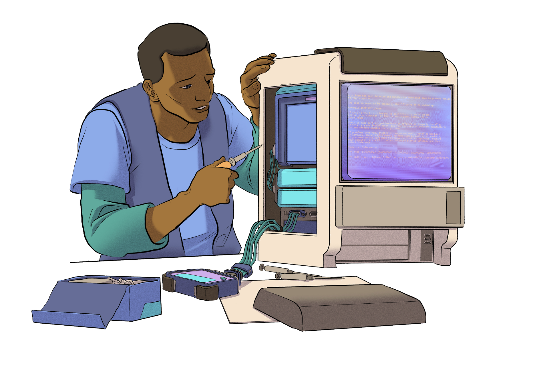Man repairing computer