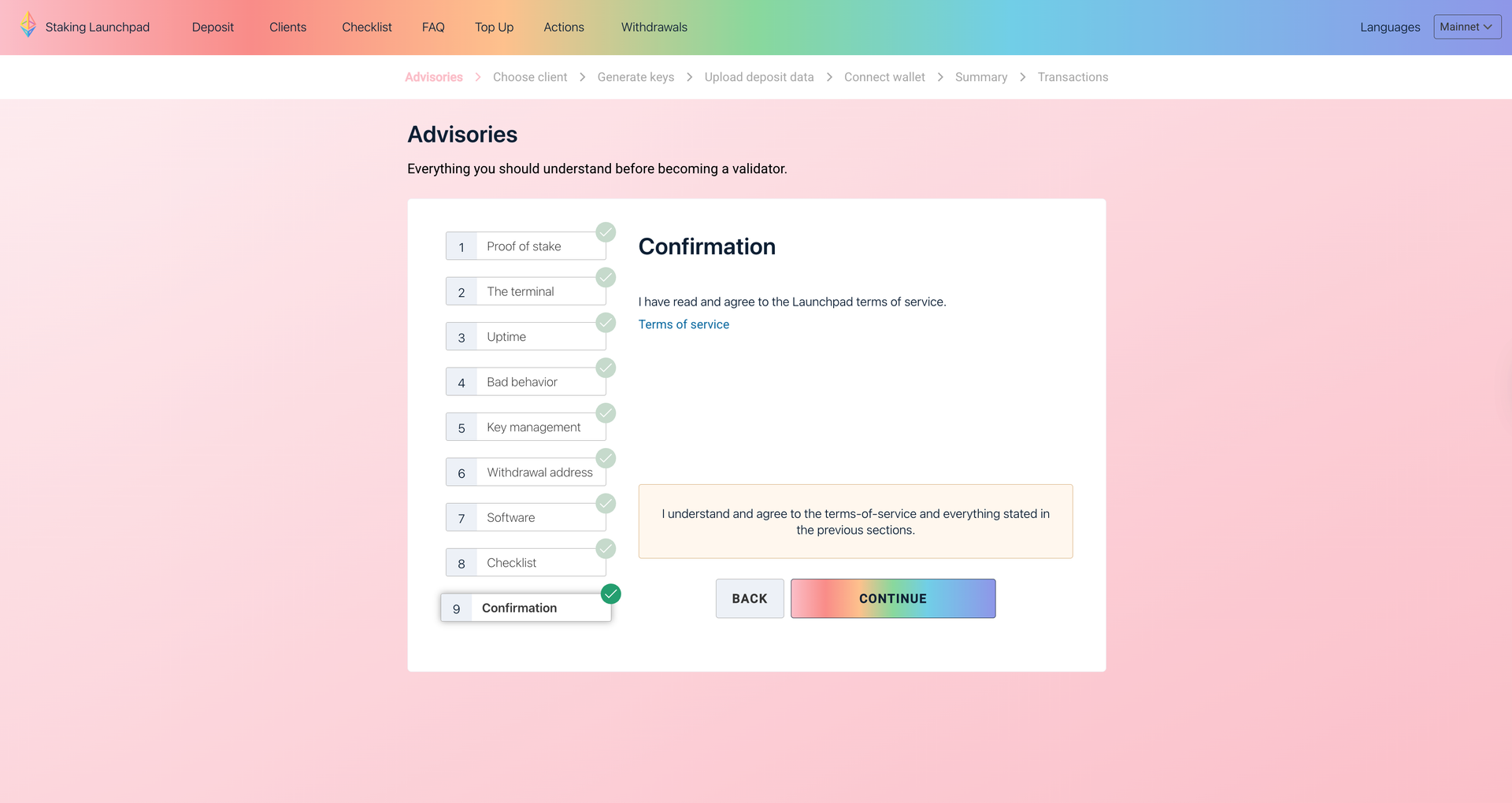 Screenshot 1 of Staking Launchpad showing the application interface
